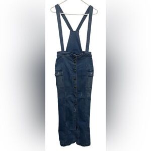 Pierre Balmain Blue Denim Overall Skirt